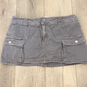 Garage Gray Mini Skort with Cargo Pocket Detail